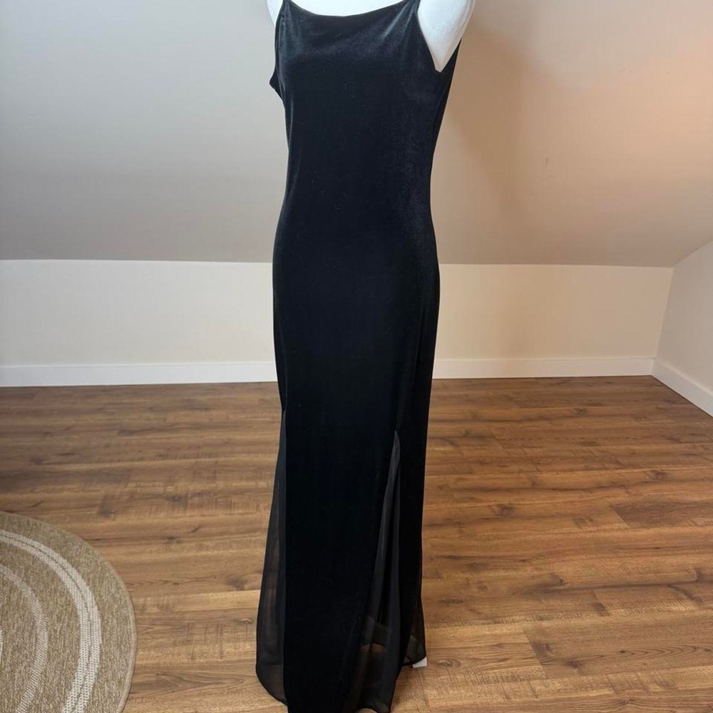 Witchy core ONYX NITE Vintage Black Velvet Maxi Dress Size 8 Practical Magic